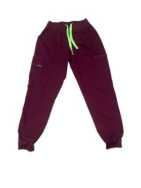 Landau Small Proflex Wrinkle Fade Resistant Wine/Maroon Scrub Bottoms Pants